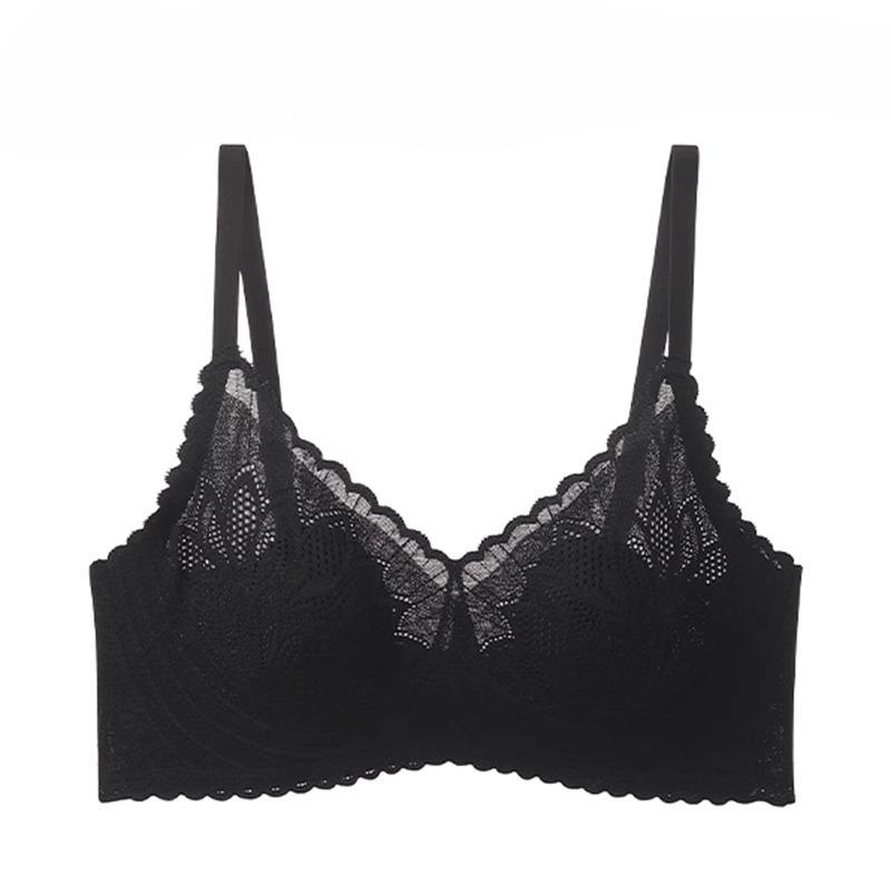 

Super underwear women s seamless back summer no steel ring collection breast comfortable lace latex bra 2xl (recommended 85c/90ab) чорний