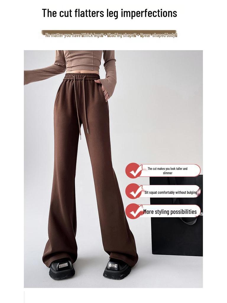 Damen Schwarze High Waist Schlankmachende Micro Flare Hose - 2025 Frühling/Sommer Freizeitsporthose