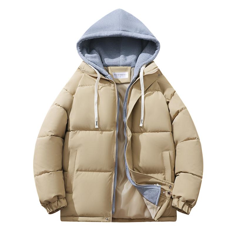 Fake Two-piece Down Jacket for Women, Winter Thickened Loose Cotton Jacket, New Cotton Jacket, Hooded Cotton Jacket