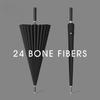 24 Bone Long Handle Umbrella Enlarged Thickened Sunny Rainy Dual-use Extra-large Black Sun Protection Automatic Umbrella