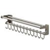 ZNMW Stainless Steel Kitchen Hanging Rod with Hooks