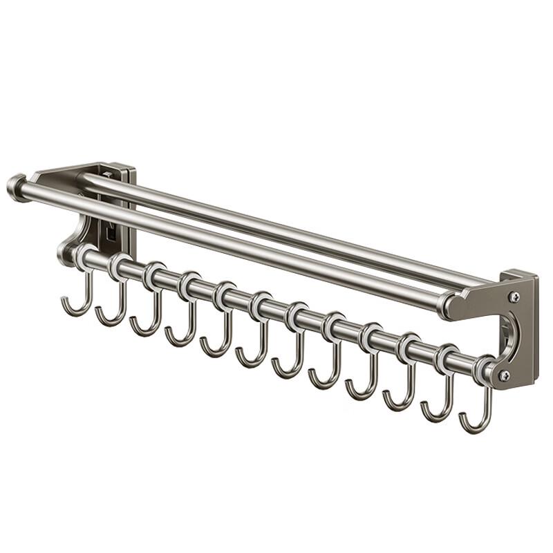 ZNMW Stainless Steel Kitchen Hanging Rod with Hooks