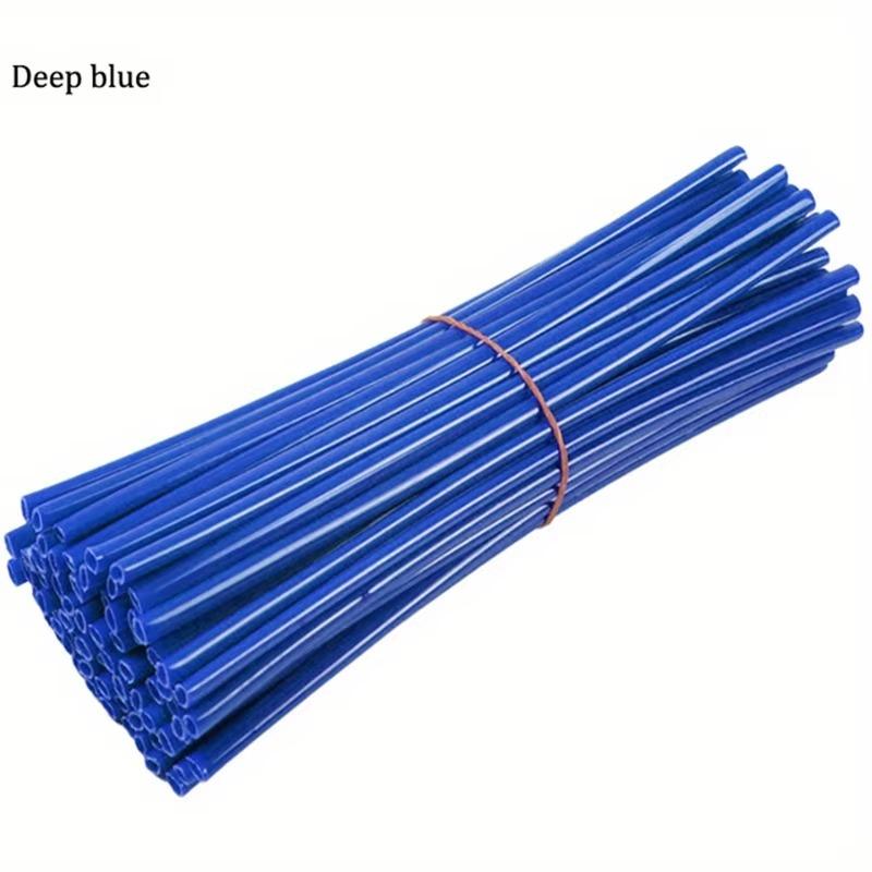 72Pcs Bicycle Off-road Motorcycle Steel Wheel Hub Universal Color Spoke Sleeve Mountain Bike Casing Spoke Retrofit Decoration