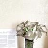 5PCS White PU Fake Flower Artificial Calla Lily for Home Decor Wedding Bridal Bouquet Home Table Flower Bouquet Decor 36CM