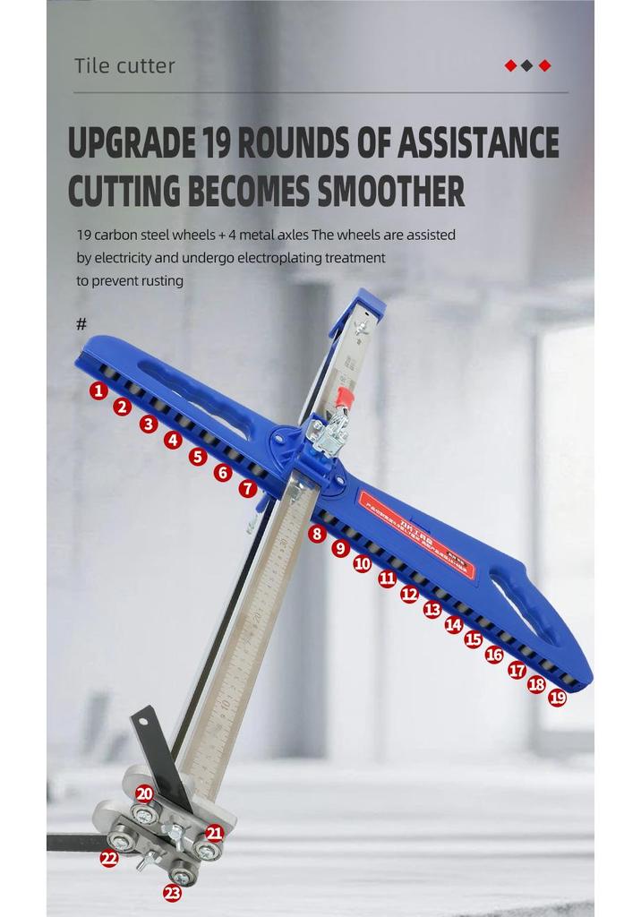 Reinforced Dual-Blade Gypsum Board Cutter with 23 Precision Wheels