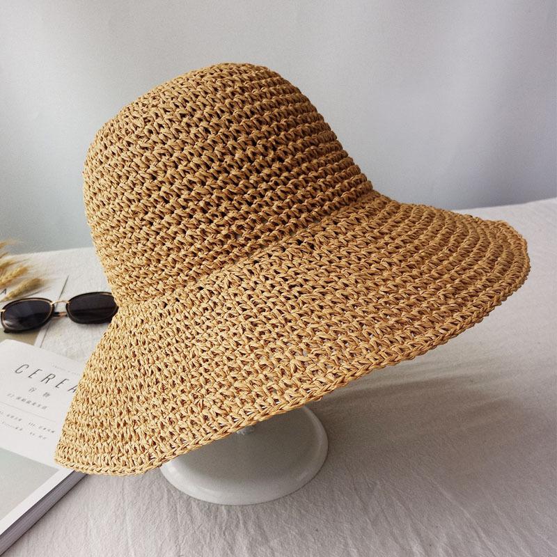Summer Fashion Women Straw Hat Lady Summer Sun Hat Visor Cap Panama Style Bucket Cap Strawhat Beach Hat Outdoor Girl Cap