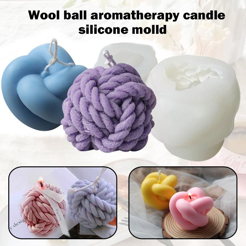 

3d Silicone Woolen Candle Molds Korean Candle Mold Woolen Ball Design Handmade Soy Candles Making Aroma Wax Soap Molds