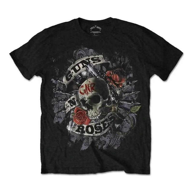 Camiseta Oficial De Guns N Roses Skull And Pistols Slash K S
