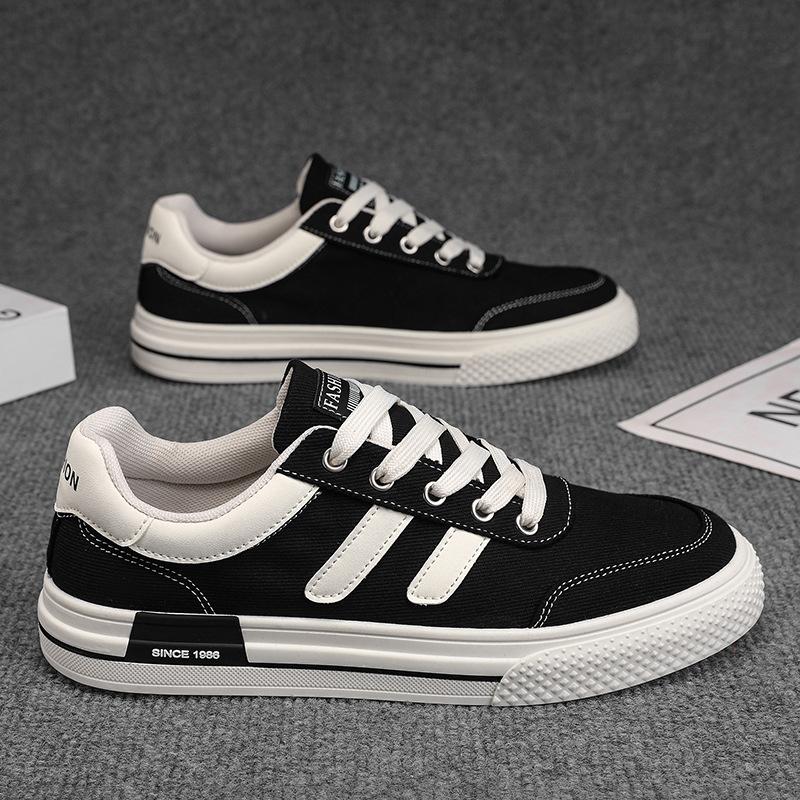 Men's Shoes 2025 Spring New Korean Version Versatile Breathable Men's Canvas Shoes Low-top Student Sports Flat Casual Shoes