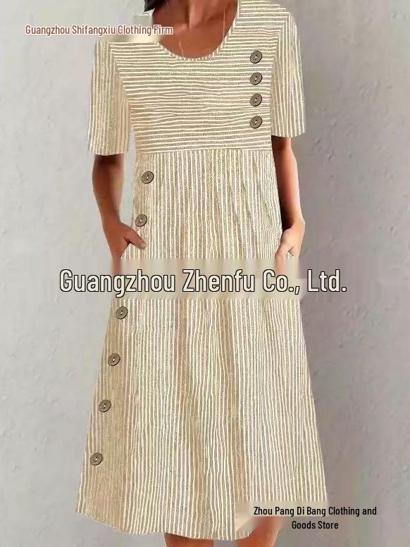 Plus-Size Printed Pocket Maxi Dress