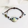Retro Stone Flower Bracelet Female Jingdezhen Handmade Jewelry Woven Ceramic Pinched Flower Bracelet