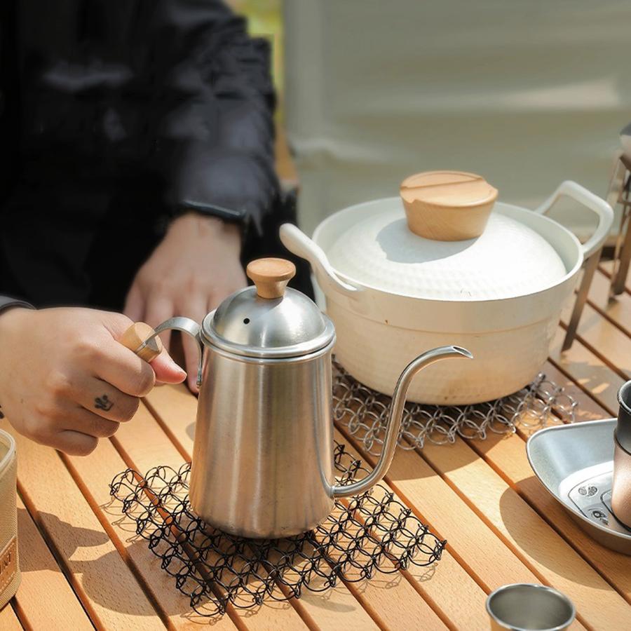 Outdoor Spring Insulated Mat 304 Stainless Steel Heat Insulation Pad Trivet Mat  Pad for  Dishes Pots and Pans for Camping