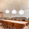Moderno simples cabeça única leite branco bola de vidro lustre e27 restaurante bar cozinha bar vestiário lâmpadas