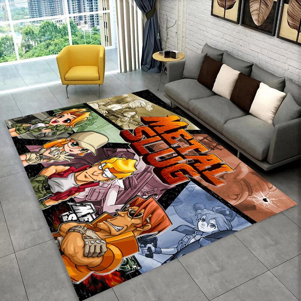 Klasyczna Gra Retro Metal Slug Dywanik Obszarowy dla Gracza, Dywan do Domu Salon Sypialnia Sofa Wycieraczka Dekoracyjna, Mata Podłogowa Antypoślizgowa do Zabawy dla Dzieci