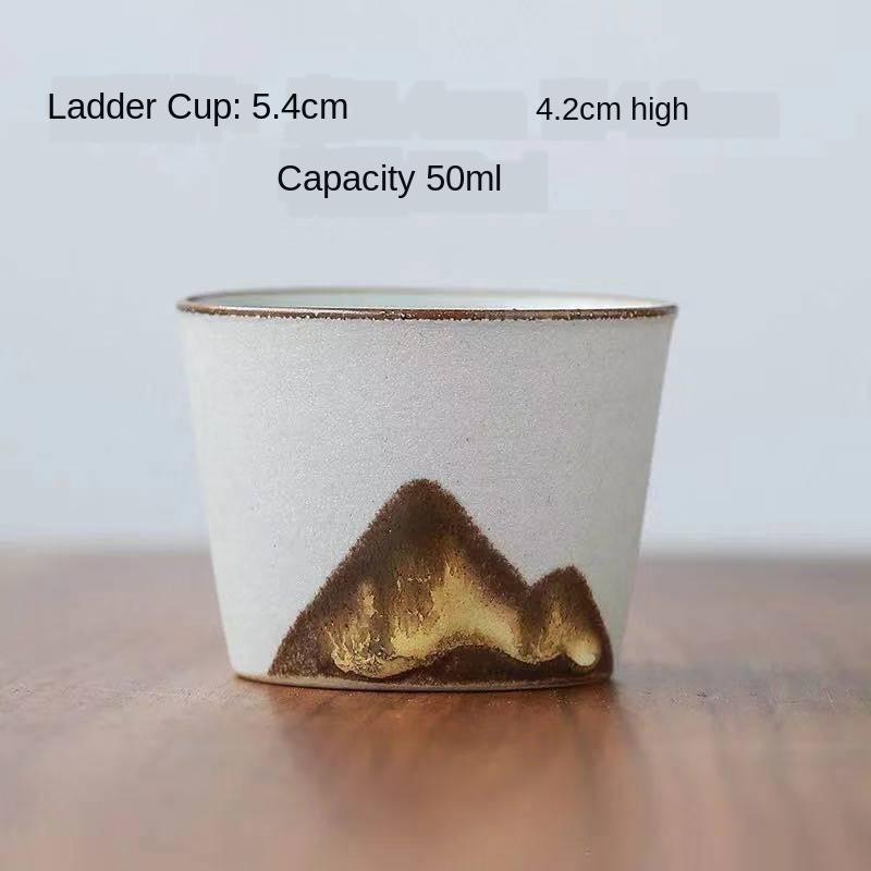 Hand-Painted Zen Tea Cup Handmade Retro Chinese Style Stoneware Master Cup Ceramic Kung Fu Tea Set Ceramic Cup Small