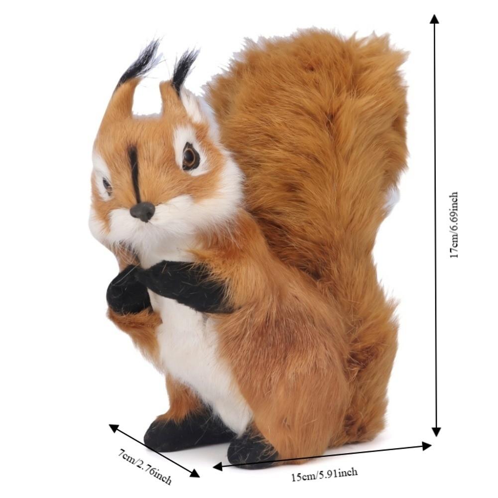 Großes Stoffhörnchen-Spielzeug Lebensechtes Eichhörnchen-Ornament Simulations-Eichhörnchen Schreibtischdekoration