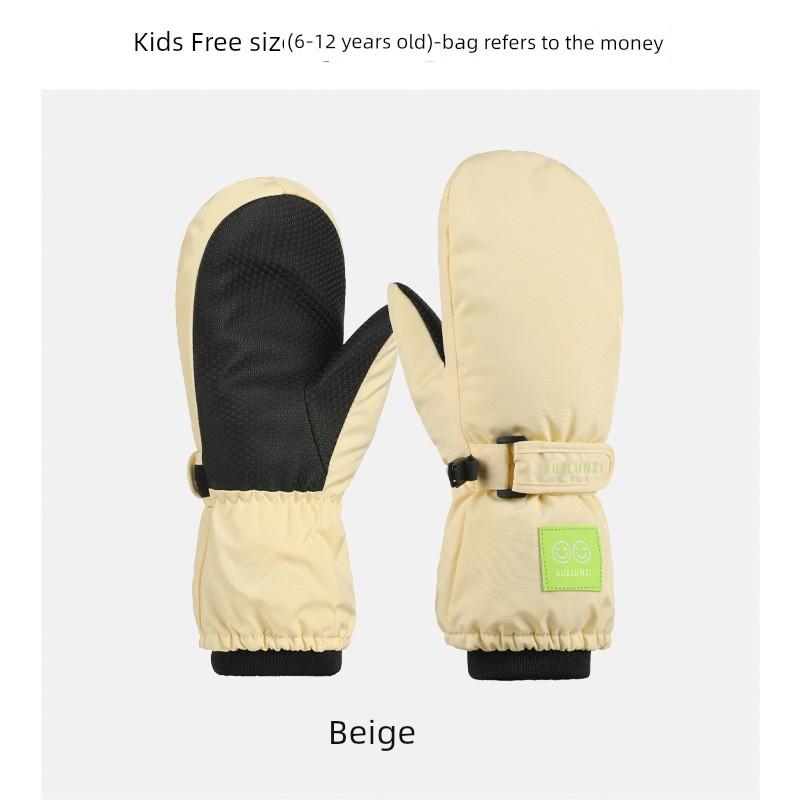 Children's Ski Gloves Winter Baby Girl Fleece-lined Thickened Cute Warm Boys and Girls Children Winter Snow Waterproof