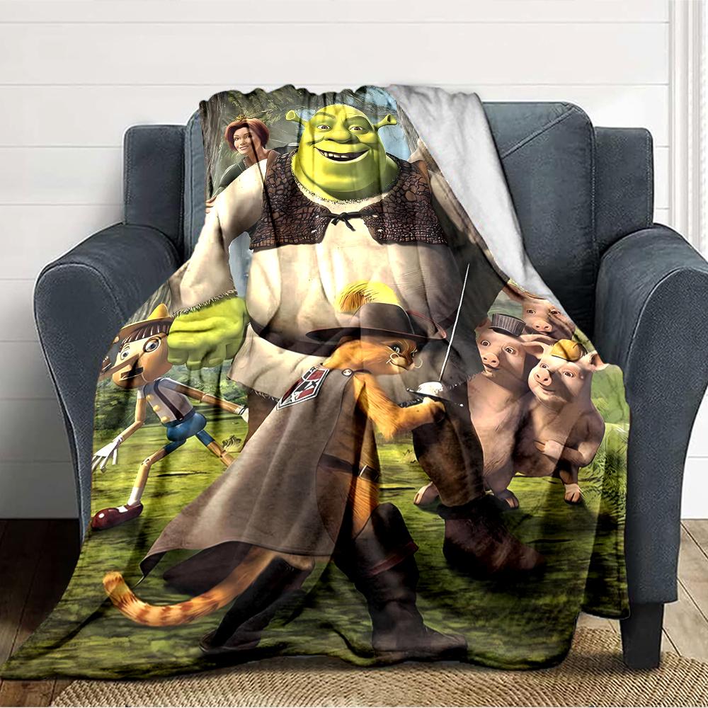 1pc Shrek1 Blanket, Gift, for Men and Women, Soft Blanket, Good for Sofa Bed Couch Travel, Lightweight Flannel Blanket