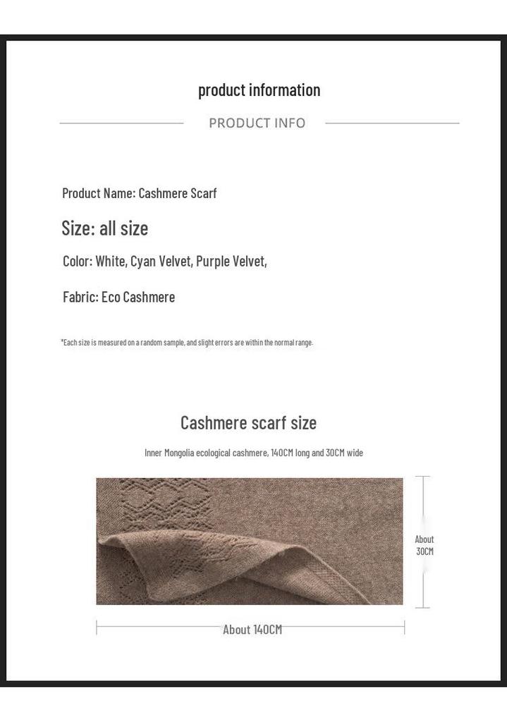 Women's Solid Color Cashmere Scarf: New Autumn/Winter Arrival, Versatile, Warm, Fashionable, Hollowed Design, Neck Guard