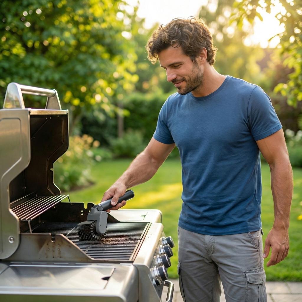 Electric Rotating Barbecue Brush, Wireless Charging Barbecue Cleaning Brush, Adjustable Angle, Bristle-free.