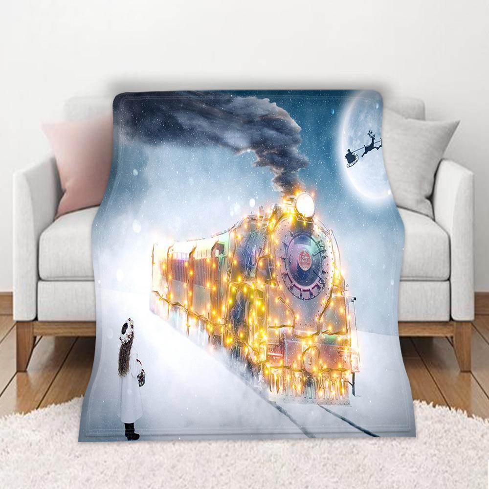 3D Christmas Theme Flannel Throw Blanket Soft Lightweight Warm for Living Room Bedroom Bed Sofa Couch Kids Adults Gifts
