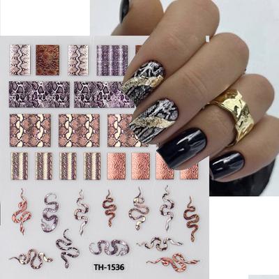 Nail Art Sticker, European And American Style Snake Year Cartoon Snake Pattern Small Spirit Snake Thin Tough Adhesive Nail Sticker