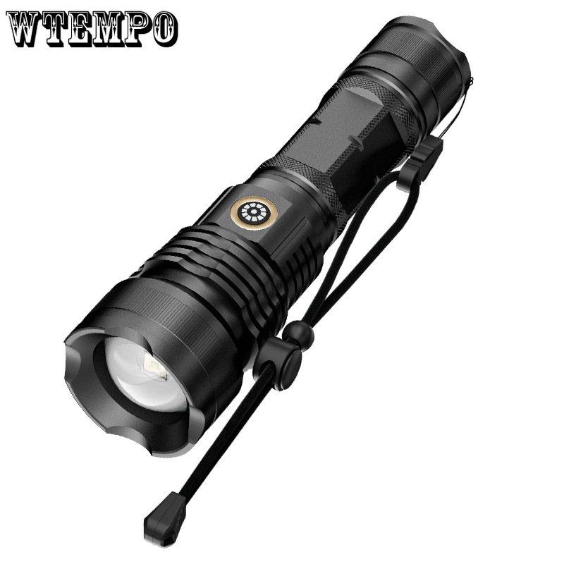 Strong Light Flashlight Telescopic Zoom Aluminum Alloy Flashlight TYPE-C Fast Charging Far Spot Outdoor Searchlight