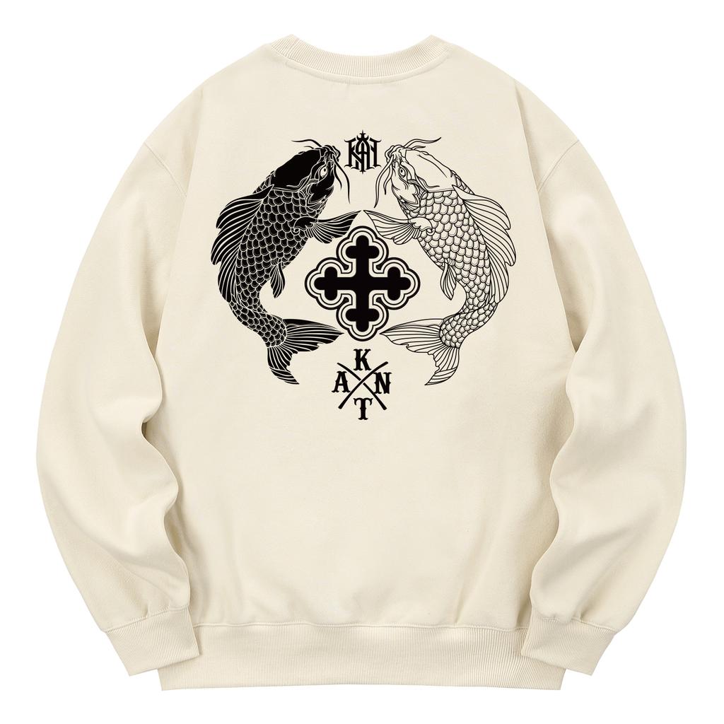 KAN6312 Kmc0107 Yongmun Fleece-Lined Sweatshirt - Cream
