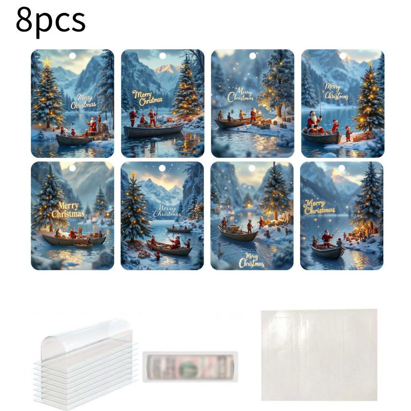 

Christmas 8pcs Decorative Money Clip Pendant Festival Cash Clip Gift Wrapping Style 1