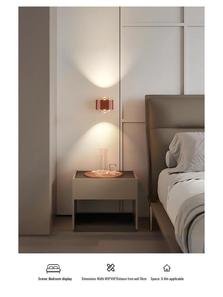 Modern Minimalist Wall Lamp: Smart Up/Down Light for Bedroom & Living Room Décor