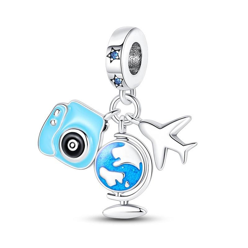 Glamour Jewelry Suitcase Camera Beaded Silver Plated Diy Accessories For Bracelets Necklace Women