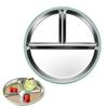 304 Stainless Steel Suction Cup Kids Plates Children 3 Grids Dishes  Toddle Training Tableware