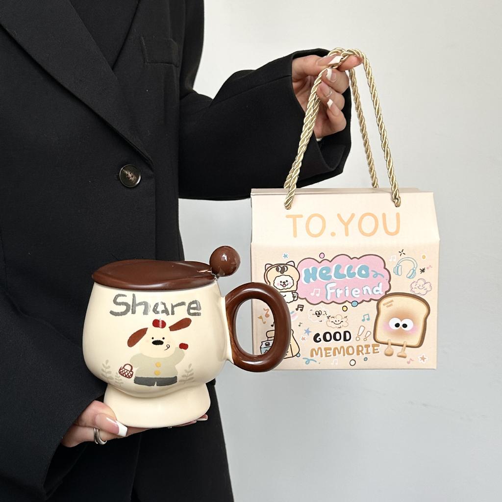 Cute Cup High Value Ceramic Mug Girl Office Home Breakfast Milk Coffee Cup Practical Gift