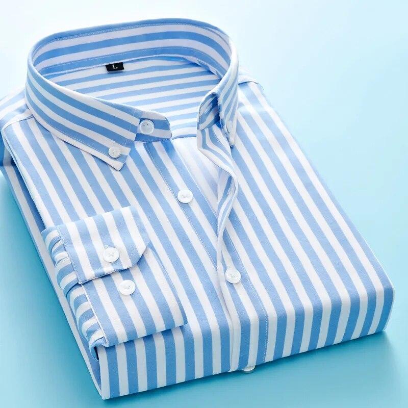 6 Colors Men's Casual Long Sleeved Shirt Striped Shirt Slim Fitting Fashion Top Lapel Men's Clothing Mens Designer Clothes
