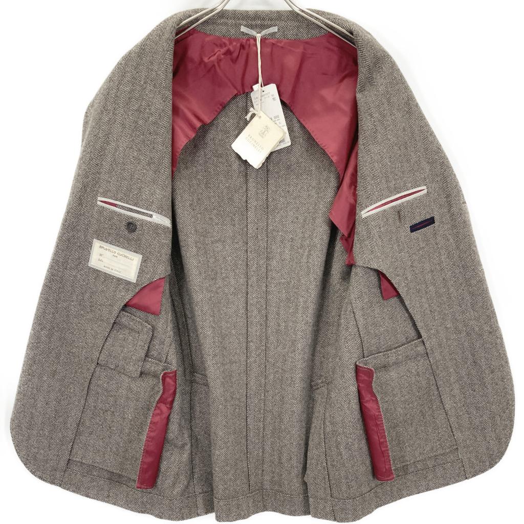 BRUNELLO CUCINELLI MR4618200 Cashmerex Wool Tweet Jacket Jacket 50 BrownUsed