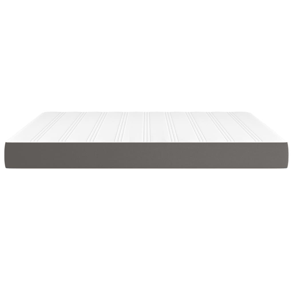 Pocket Spring Mattress Medium Grey 160 x 200 x 20 cm Faux Leather