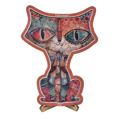 MAO Cat Trend Retro Dekoratives Holzpuzzle