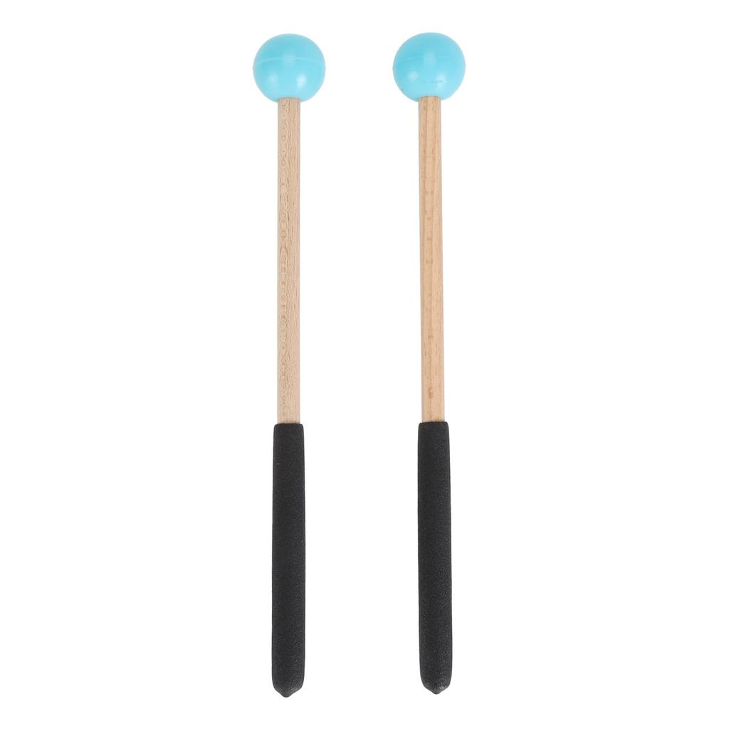1 Pair Percussion Mallet Rubber and Maple Multifunctional Tongue Drum Mallet for Concert Blue