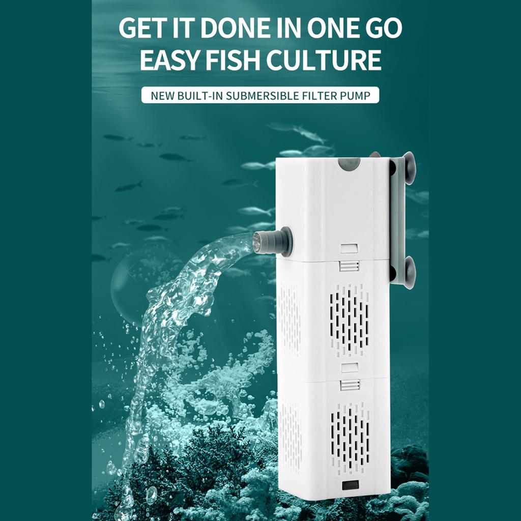 Fish Tank Filter Aquarium Filter 25W 1500L H Submersible Water Pump with Multi Function Filtration Oxygenation for