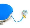 Flower Chirimen Kaleidoscope Japanese Pattern Chirimen Bell Strap Keychain [ZOOM] (Sky Blue)