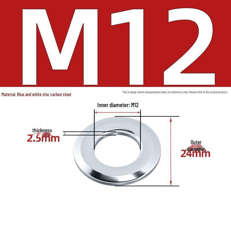 Chamfered Flat Washer 304 Stainless Steel, Blue-White Zinc, Black Zinc, GB97.2, Shim M5 M8 M16