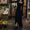 Conjunto de Cárdigan de Punto de Manga Acampanada y Vestido para Mujer de Tallas Grandes