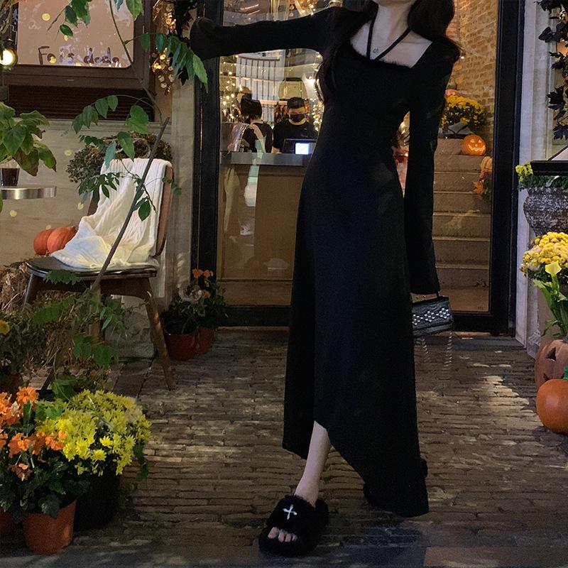 Conjunto de Cárdigan de Punto de Manga Acampanada y Vestido para Mujer de Tallas Grandes