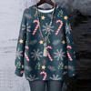 Ladies' Christmas Printed Round Neck Long Sleeved T-shirt Sweatshirt Top