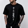 Summer Unisex Cotton Tee Vintage Galaxy Solar System Planet Graphic Round Neck Daily Casual Loose Unisexs T Shirt