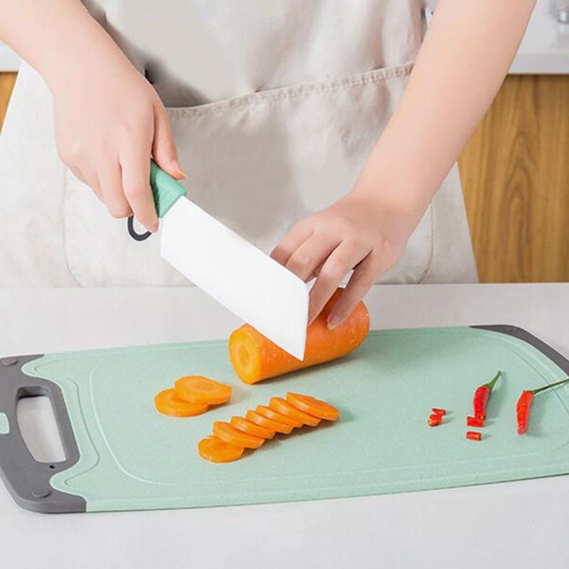 Wheat Straw Cutting Board Vegetable Meat Chopping Board Hanging Hole Spilover Prevention Kitchen Accessory