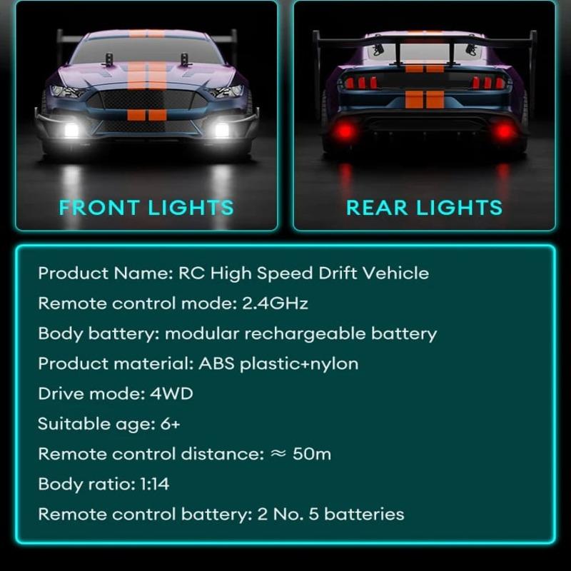 Nou 2.4G Frecvență automată cu telecomandă Mașină reîncărcabilă Racing Drift Electric Graffiti Telecomandă Mașină pentru băiat Cadou de aniversare Jucărie pentru copii