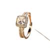 European and American High-End Luxury Square Diamond Ring – Women's Personalized Open Design, Super Shiny