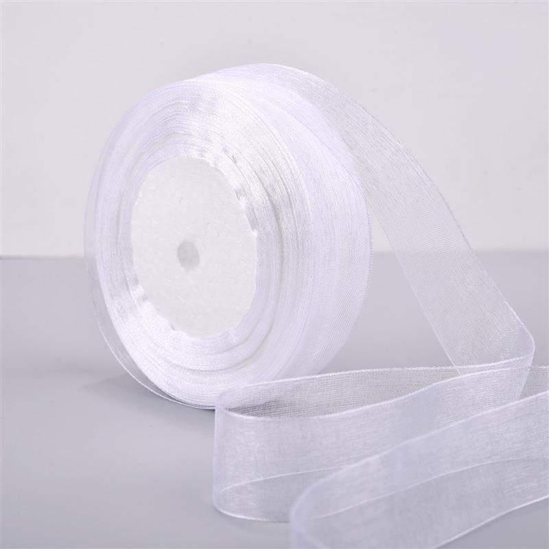 

2,5 см * 50 ярдов кружевной марлевой ленты шифоновой ленты День святого Валентина Прозрачная цветочная упаковка DIY Ручная работа лямки кружевная ткань 2.5cm X 50 yards