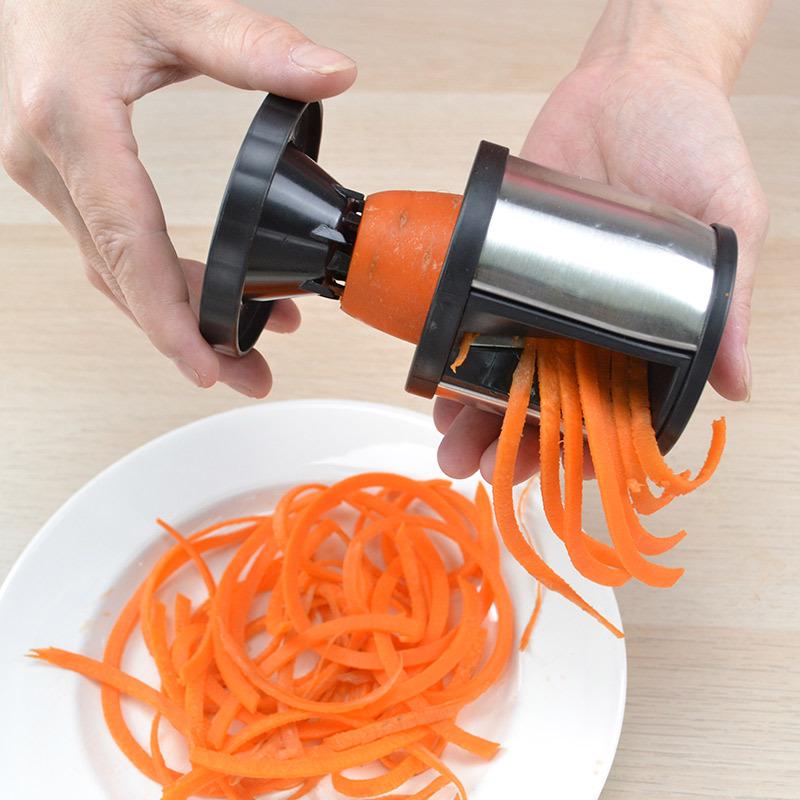 

304 Stainless Steel Spiral Rotary Grater for Potatoes and Carrots - Kitchen Tool for Shredding and Plating